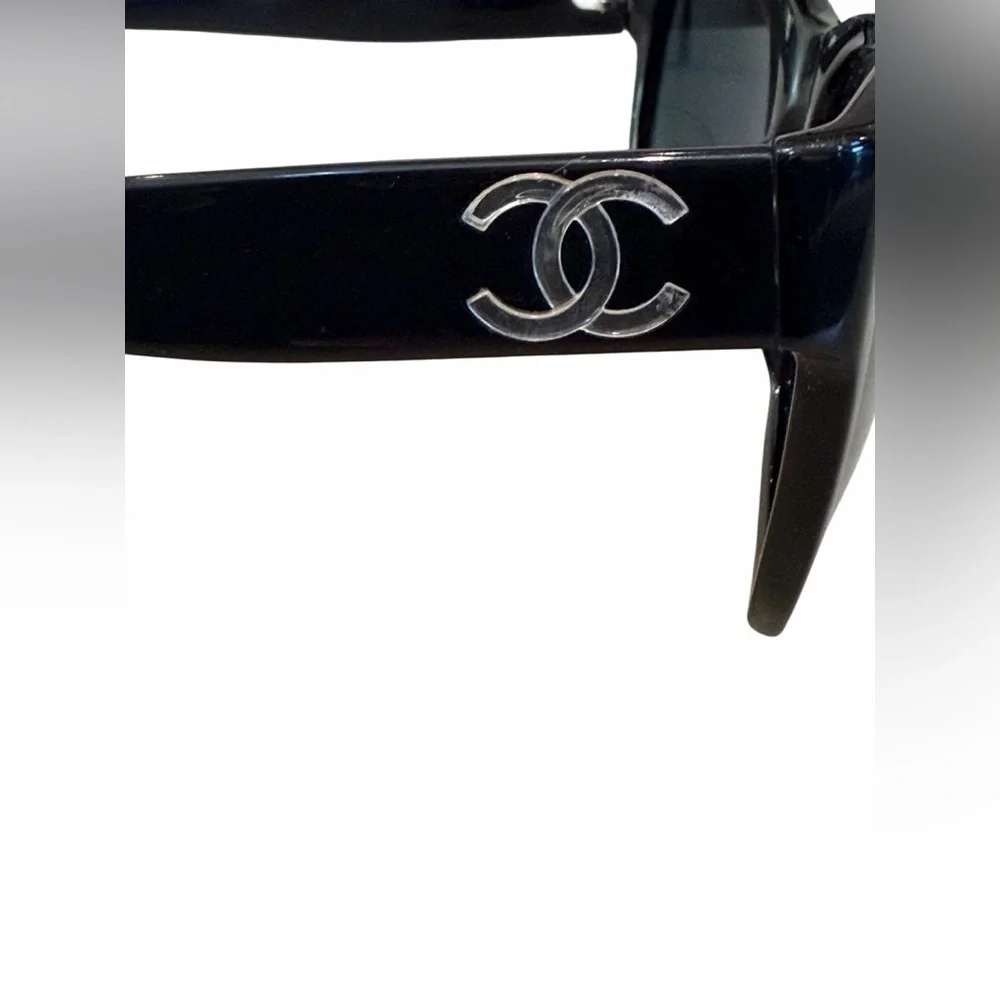 CHANEL Black‎ Sunglasses with Silver Accents